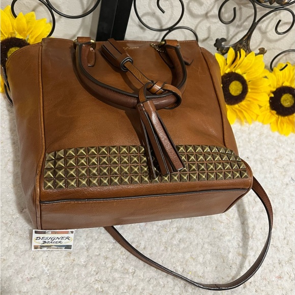 COACH Legacy Mini Tanner Pyramid Stud Crossbody RARE! Brown GUC! - Picture 12 of 15